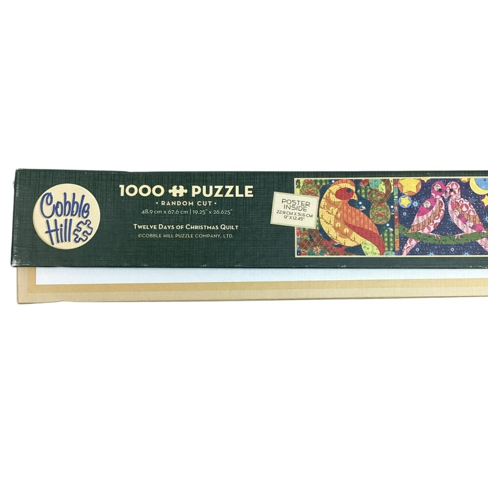 Cobble Hill “Twelve Days Of Christmas Quilt” 1000 Piece Jigsaw Puzzle Random Cut - Picture 8 of 9